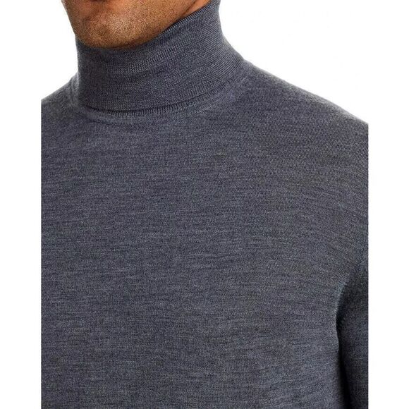 Mens Store Bloomingdales 3342M Sz M Med. Gray Merino Wool Turtleneck Sweater - Picture 11 of 11